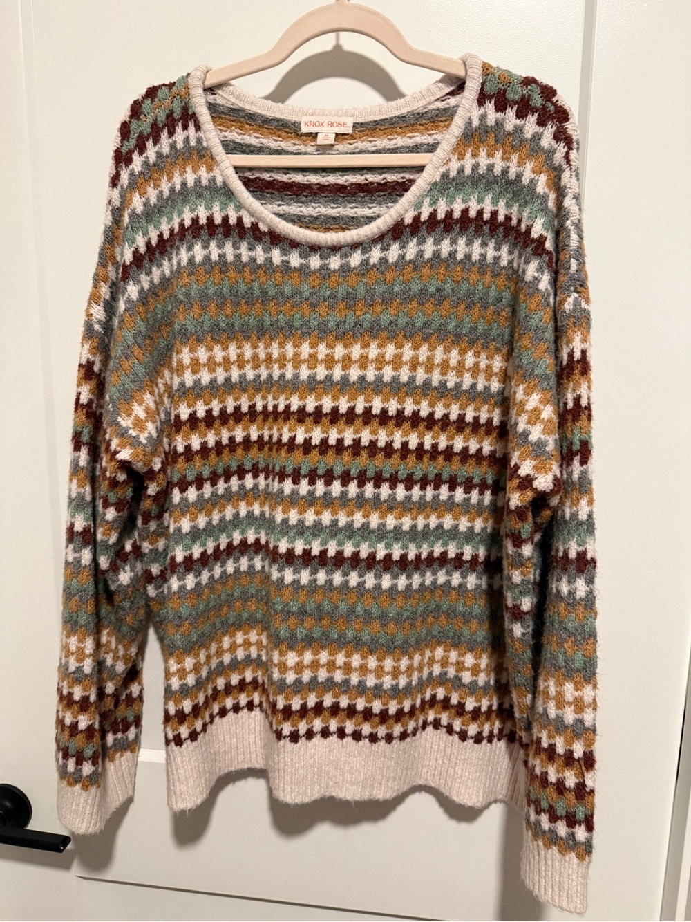 Target Knox Rose Multi-Color Striped Knit Sweater - Cream Base